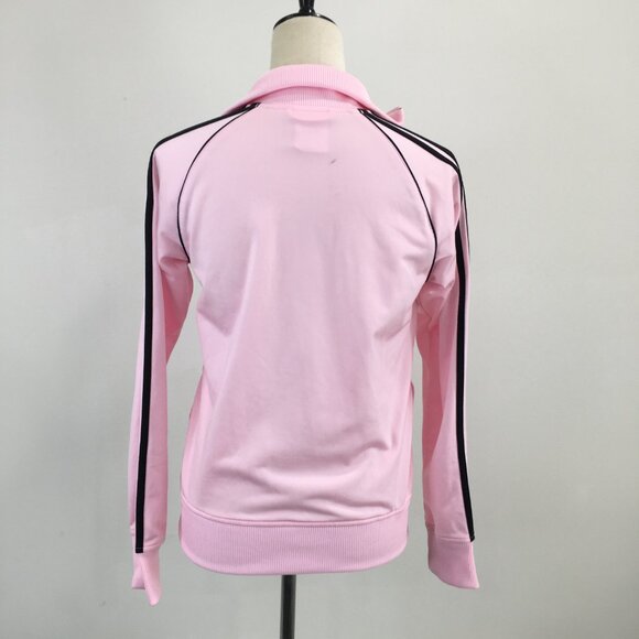 ADIDAS Pink Black Striped Long Sleeve Tracksuit Jacket - Picture 10 of 12